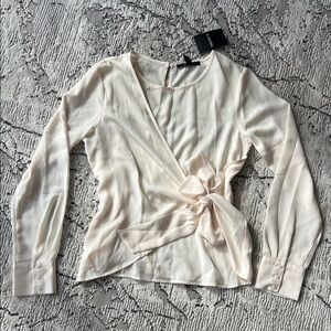 Forever 21 Cream Wrap Blouse